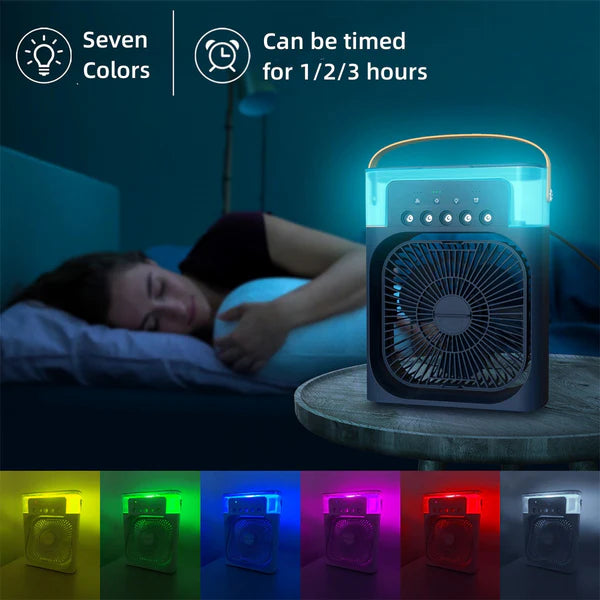 VENTILADOR ENFRIADOR - AROMATIZANTE LED 3 EN 1